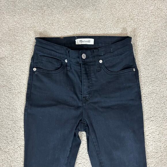 Madewell 9" High-Rise Skinny Jeans in Lunar Black Mid Rise Cotton Modal Size 25 - Picture 3 of 9
